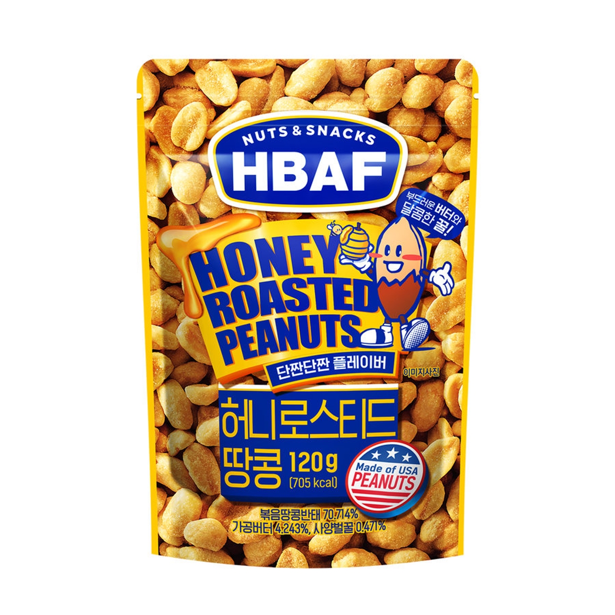 HBAF 바프 허니로스티드땅콩 120G(봉)