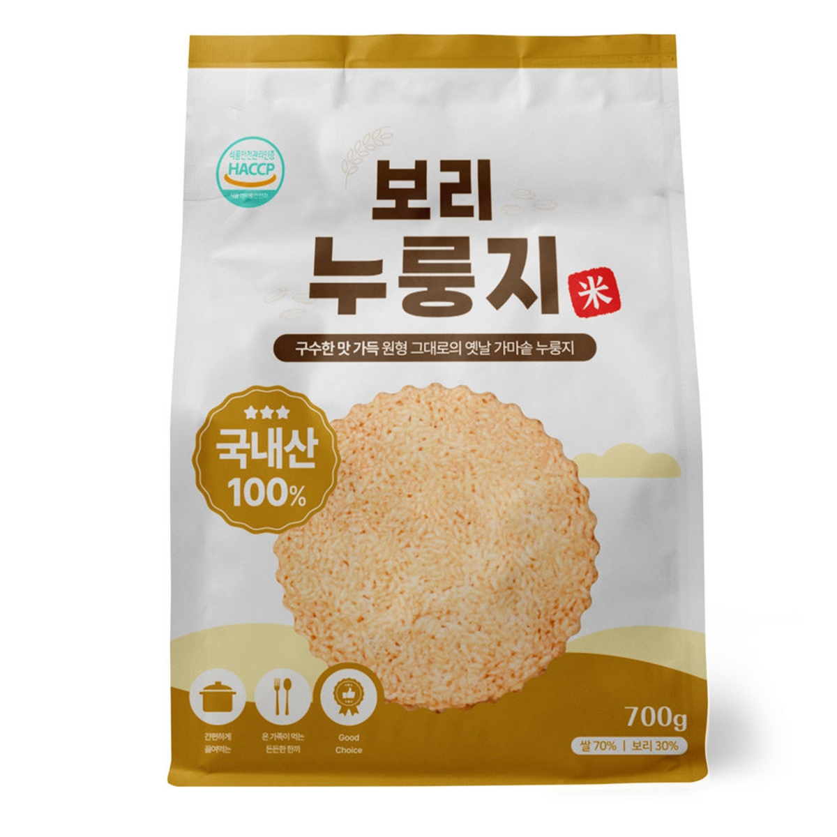 국산 보리누룽지 700G(봉)