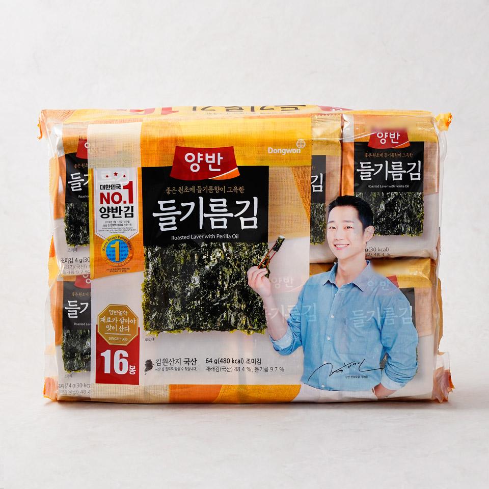 동원 양반 들기름김 4g*16봉 | 배민스토어