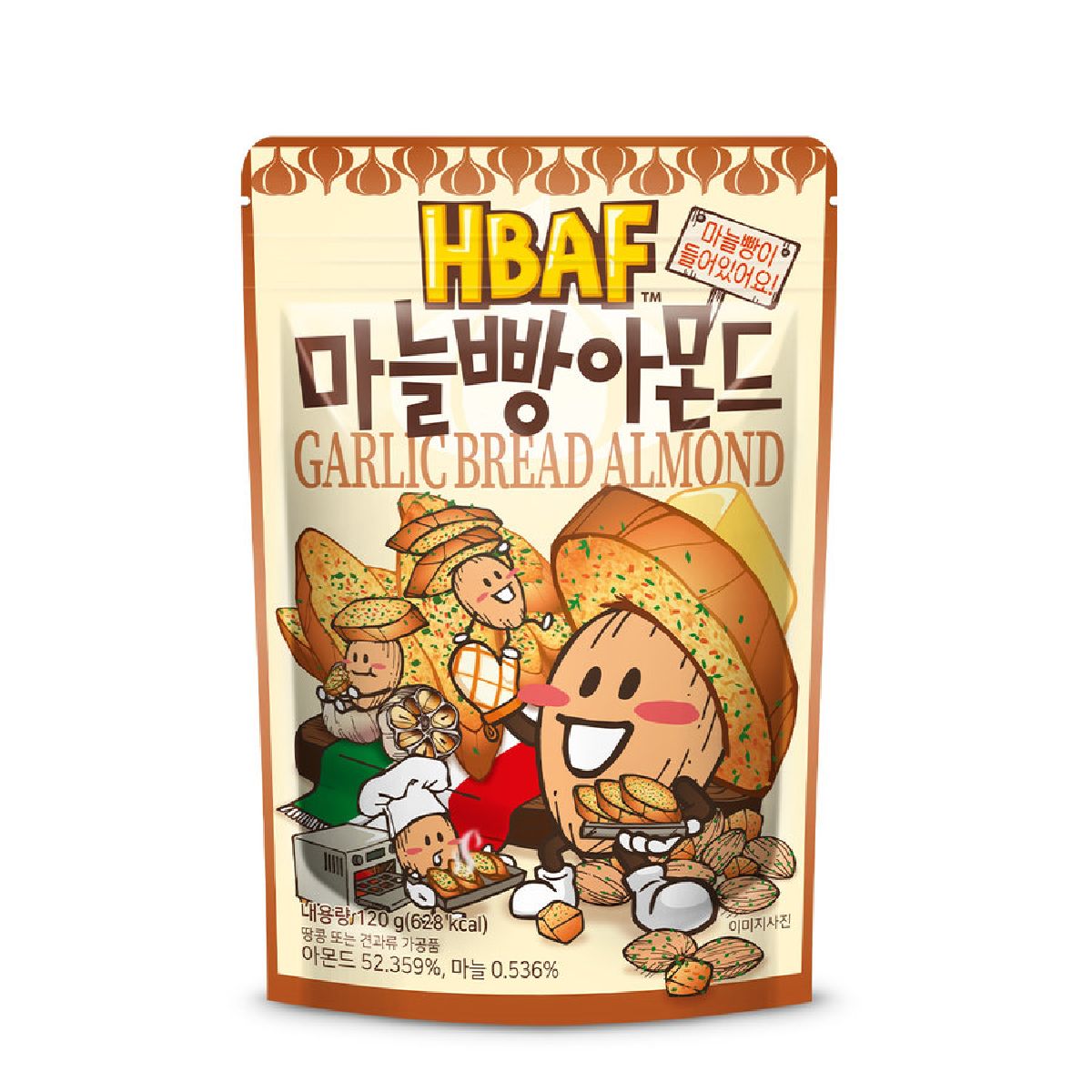 HBAF 바프 마늘빵 아몬드 120G(봉)